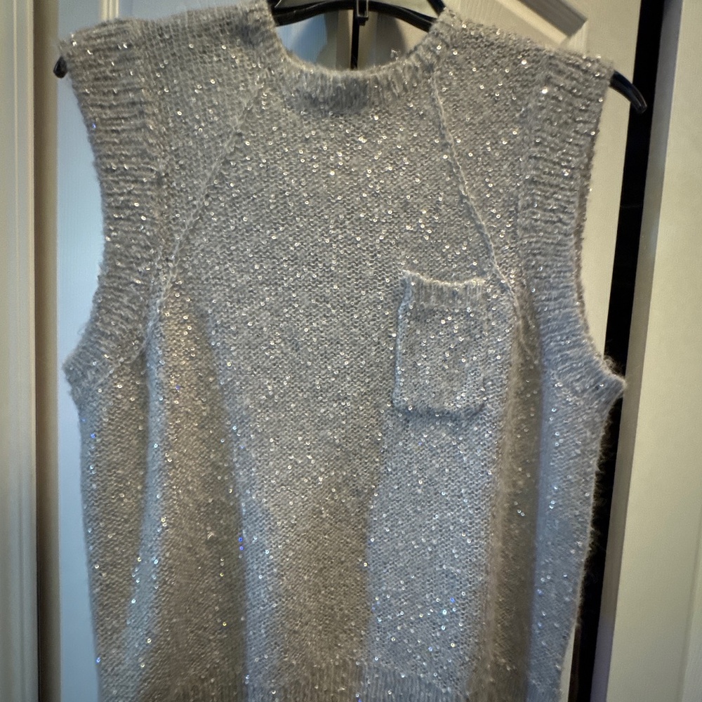 Gray and silver sequence pullover